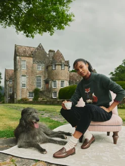 New Joules Calla Corduroy Tapered Trousers Navy