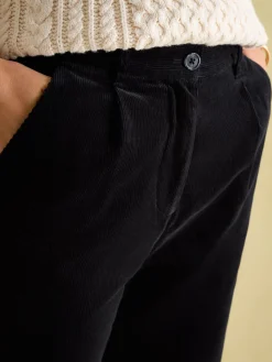 New Joules Calla Corduroy Tapered Trousers Navy