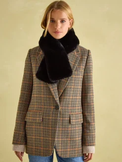 Joules Callcott Faux Fur Scarf Black