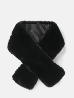 Joules Callcott Faux Fur Scarf Black
