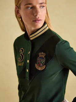 Clearance Joules Carrington Premium Long Sleeve Polo Shirt Green