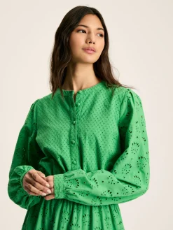 Joules Cassie Broderie Maxi Dress Green