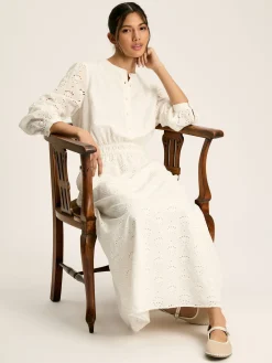 Hot Joules Cassie Broderie Maxi Dress White