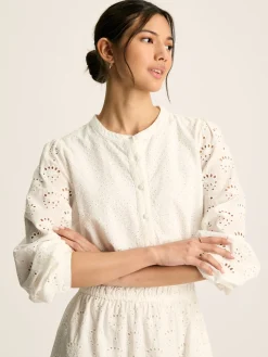 Hot Joules Cassie Broderie Maxi Dress White