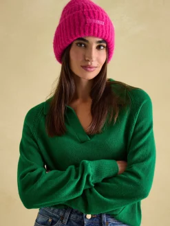 Joules Caversham Bright Pink Beanie Hat BrightPink