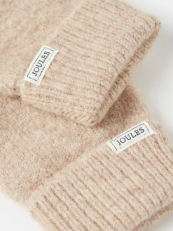 New Joules Caversham Knitted Gloves Oatmeal