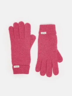 Online Joules Caversham Knitted Gloves Pink