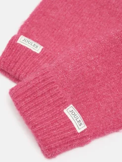 Online Joules Caversham Knitted Gloves Pink