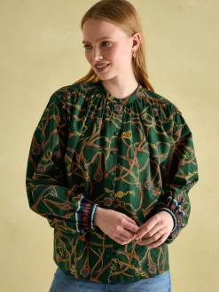 Outlet Joules Cecilia Button Down Blouse Green