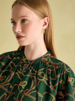 Outlet Joules Cecilia Button Down Blouse Green