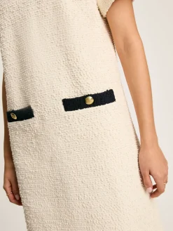 Discount Joules Celeste Mini Boucle Dress Cream