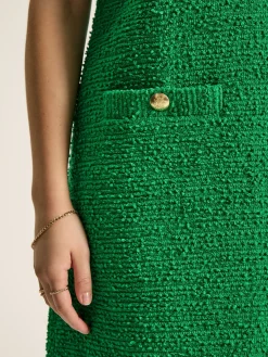 Discount Joules Celeste Mini Boucle Dress Green