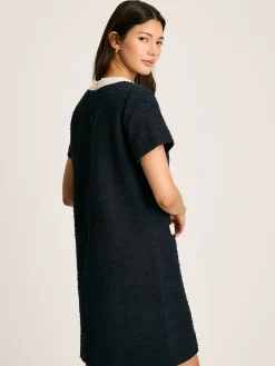 Best Joules Celeste Navy Blue Mini Boucle Dress NavyBlue