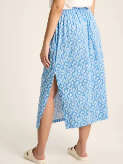 Discount Joules Celia Jersey Midi Skirt Blue