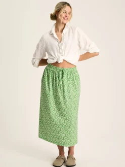 Sale Joules Celia Jersey Midi Skirt Green