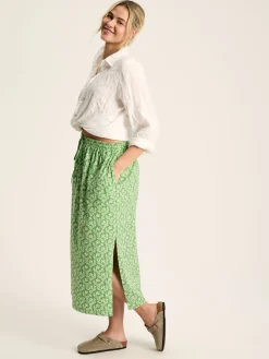 Sale Joules Celia Jersey Midi Skirt Green