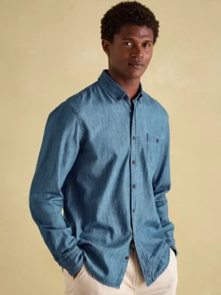 Hot Joules Chambray Classic Fit Shirt Blue