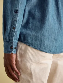 Hot Joules Chambray Classic Fit Shirt Blue