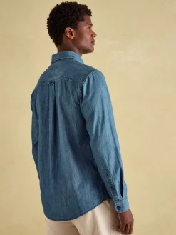 Hot Joules Chambray Classic Fit Shirt Blue
