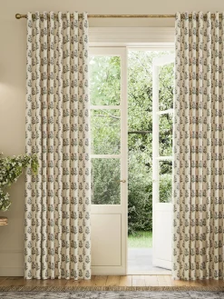 Hot Joules Chamomile Set of 2 Blackout Eyelet Curtains Oat