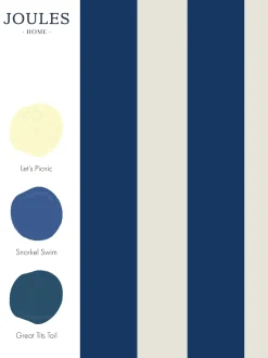Outlet Joules Coast Blue Harborough Stripe 10M Wallpaper CoastBlue