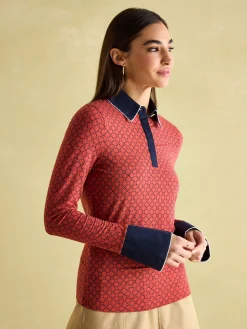 Best Joules Cordelia Red Geo Long Sleeve Top RedGeo