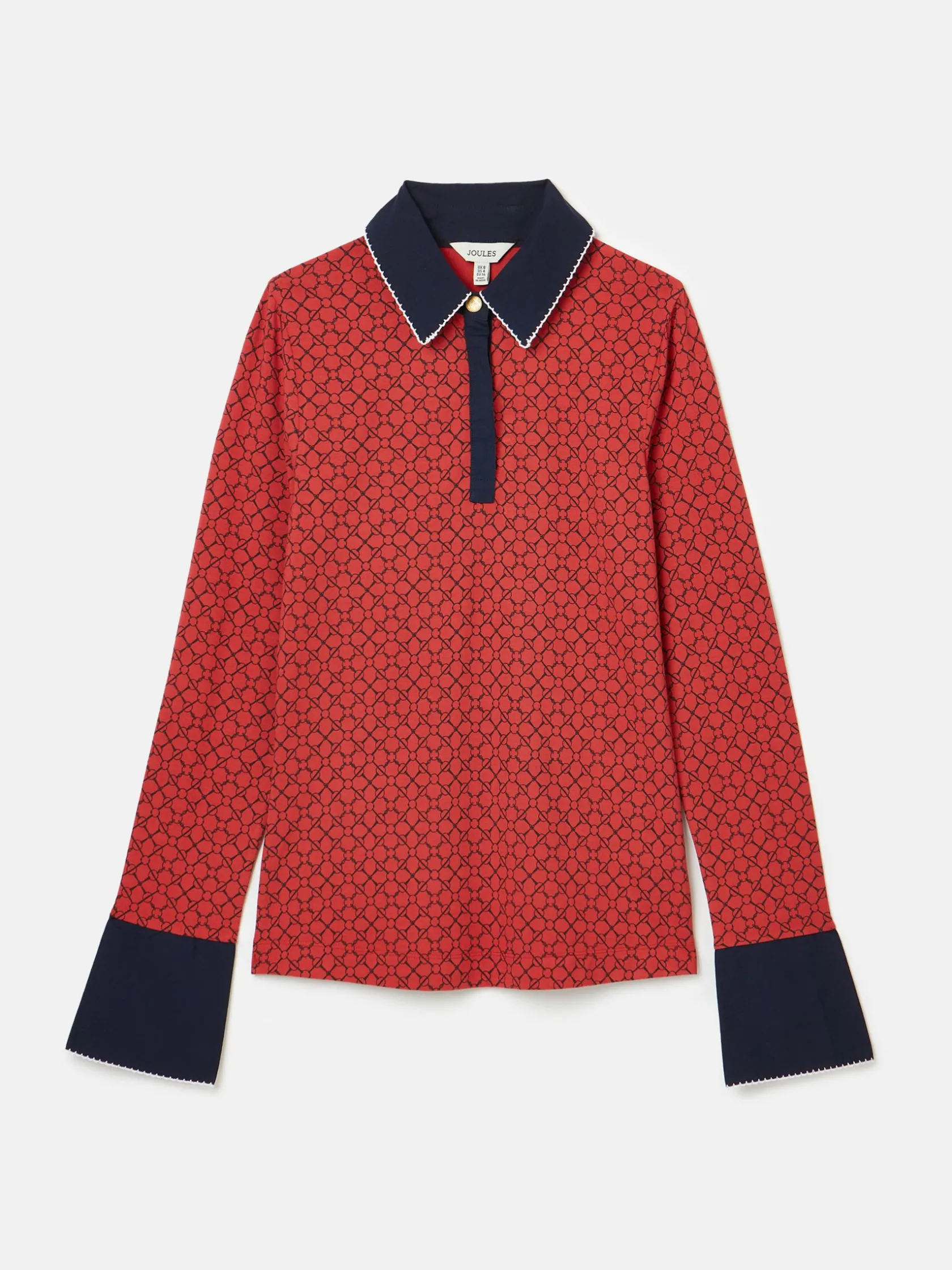 Best Joules Cordelia Red Geo Long Sleeve Top RedGeo
