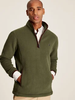 New Joules Coxton Quarter Zip Fleece Green