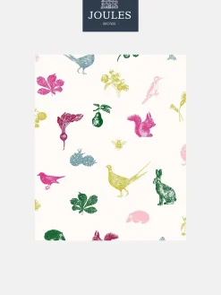 New Joules Creme Multi Etched Woodland 10M Wallpaper CremeMulti