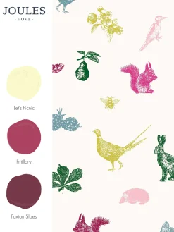 New Joules Creme Multi Etched Woodland 10M Wallpaper CremeMulti