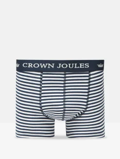 Online Joules Crown Navy & White Crest Pack of Two Cotton Boxers Navy&WhiteCrest