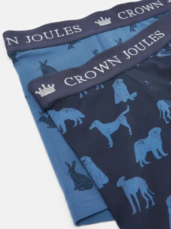Clearance Joules Crown Pack of Two Cotton Boxers Navy