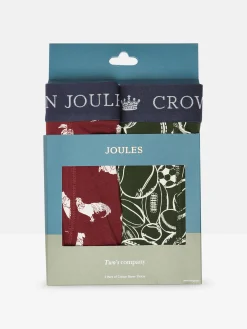 Clearance Joules Crown Pack of Two Cotton Boxers Red/Green