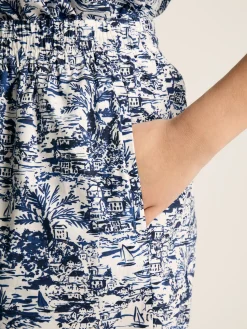 New Joules Cynthia Blue on White Shorts BlueonWhite