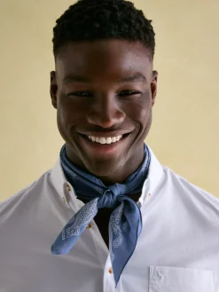 New Joules Dapper Cotton Scarf Blue