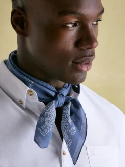 New Joules Dapper Cotton Scarf Blue