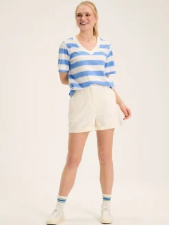Discount Joules Darcey Blue Stripe V-Neck T-Shirt BlueStripe