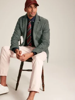 Joules Dark Green Herringbone Texture Slim Fit Blazer DarkGreen