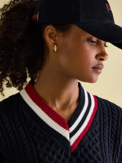 Best Joules Dawson Cable Knit Cricket Jumper Navy