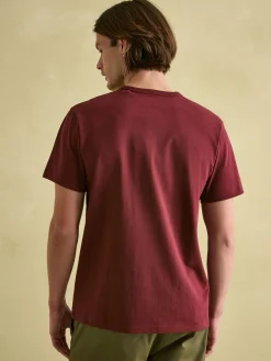 Best Joules Denton Heavyweight Jersey 100% Cotton Crew Neck T-Shirt Burgundy