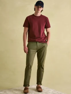 Best Joules Denton Heavyweight Jersey 100% Cotton Crew Neck T-Shirt Burgundy