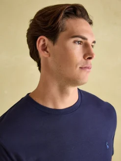 New Joules Denton Navy Blue Lightweight Jersey 100% Cotton Crew Neck T-Shirt NavyBlue