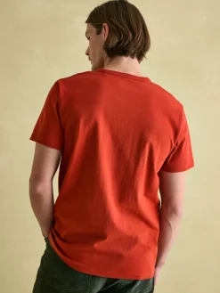 Hot Joules Denton Heavyweight Jersey 100% Cotton Crew Neck T-Shirt Orange