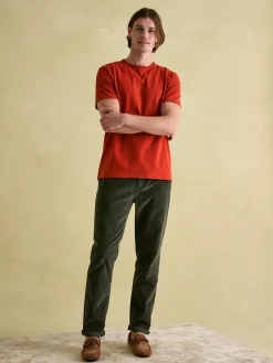 Hot Joules Denton Heavyweight Jersey 100% Cotton Crew Neck T-Shirt Orange