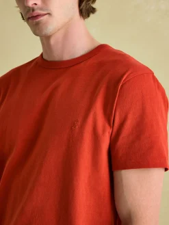 Hot Joules Denton Heavyweight Jersey 100% Cotton Crew Neck T-Shirt Orange