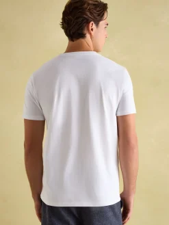 Sale Joules Denton Lightweight Jersey 100% Cotton Crew Neck T-Shirt White