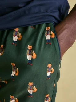 Online Joules Dozer Cotton Pyjama Bottoms Green