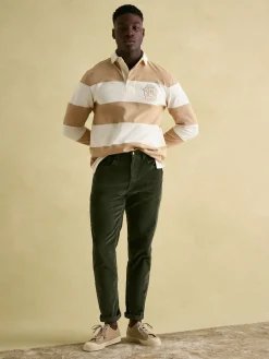 Sale Joules Edgeford Embellished Cut And Sew Rugby Shirt Cream