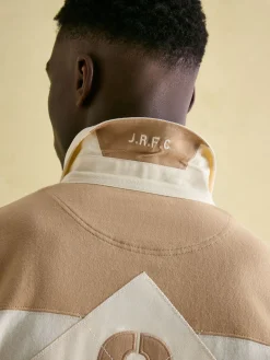 Sale Joules Edgeford Embellished Cut And Sew Rugby Shirt Cream