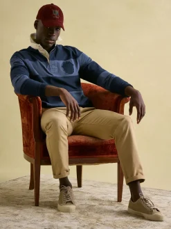 Online Joules Edgeford Embellished Cut And Sew Rugby Shirt Navy